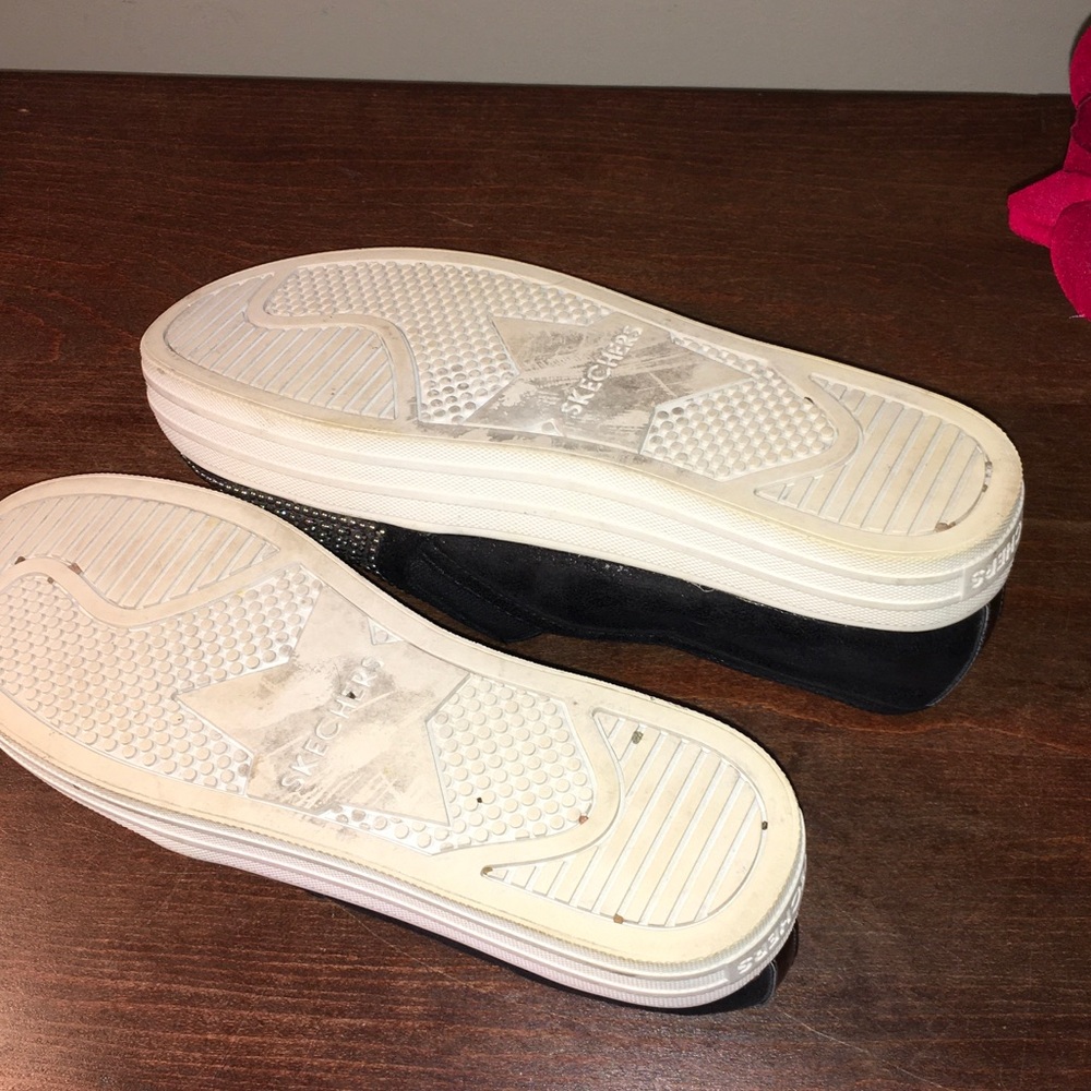 Skechers Black and Silver Embellished Slip-On Sneakers lowest price - Picture 4 of 5